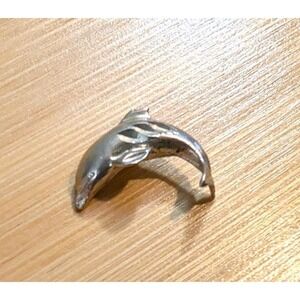 NOS Vintage Sterling Silver 925 Dolphin Pendant Charm 3/4" Aquatic Marine Mammal